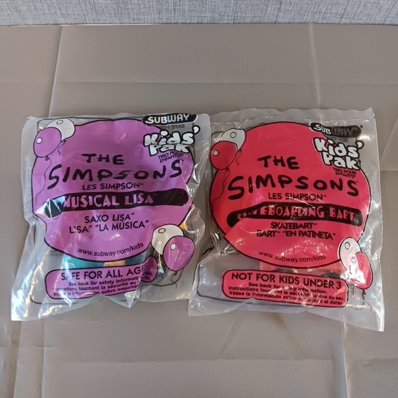 VTG Simpsons Skateboarding Bart Musical Lisa Subway Kids Pak Figure Toy  Wind Up - Picture 2 of 2